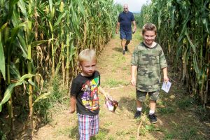 Family in Corn Maze