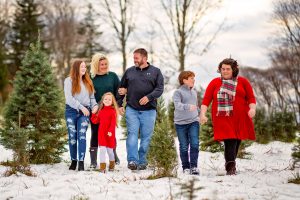 The Wolfe Family on the Christmas tree farm - 2020